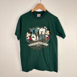 VTG Jerzees Unisex Disney Mickey Republic Maryland Dark Green Graphic T-Shirt